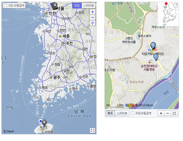 [장소 검색] ﻿'미니지도'는 어떤 기능인가요?