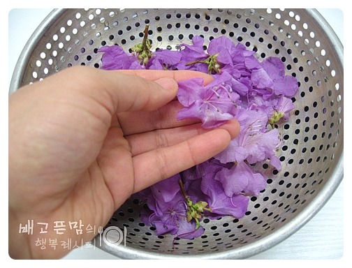 아이들 간식으로 만든..진달래 꽃전