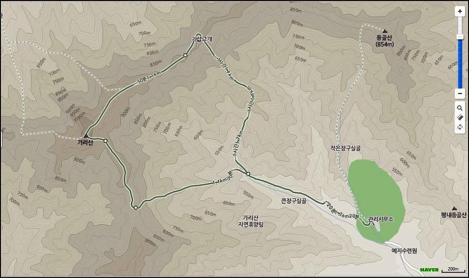 가리산(홍천 1051m) 산행 검토