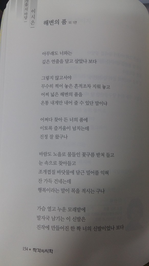 해변의 품. 꽃사태/ 이시은 (착각의 시학)