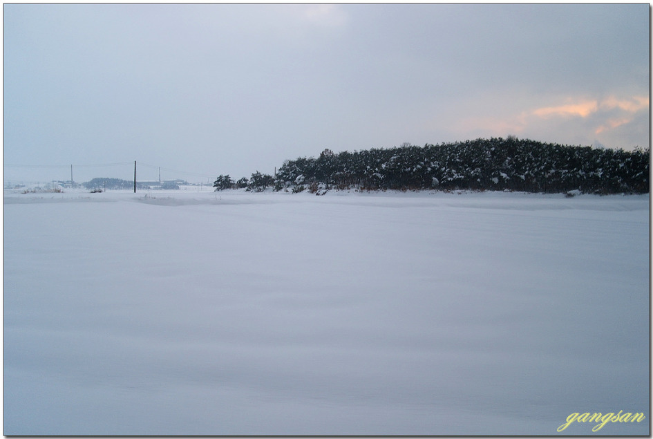 시골길에서 만난 설경
