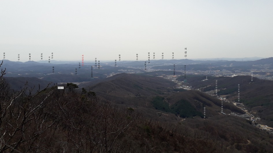 광주 태화산 미역산지나 섭산 웃골산 산길(2019년4월7일)
